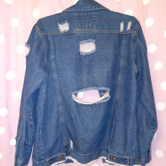 Distressed jean jacket - Picture 3 of 4